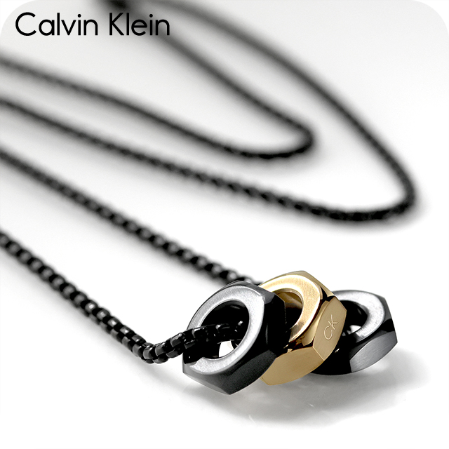 カルバンクライン ネックレス メンズ ブランド CALVIN KLEIN LATCH 35000259 ブラック ゴールド アクセサリー