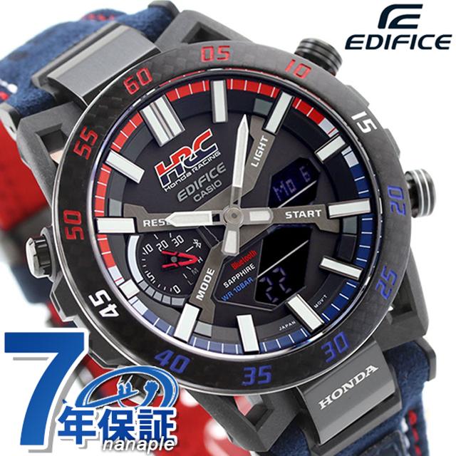 エディフィス EDIFICE ソーラー ECB-2000HR-1A ホンダレーシング コラボレーションモデル Bluetooth メンズ 腕時計 ブランド カシオ casio アナデジ ブラック ブルー 黒 おしゃれ 防水 文字盤 大きい プレゼント 男性 実用的
