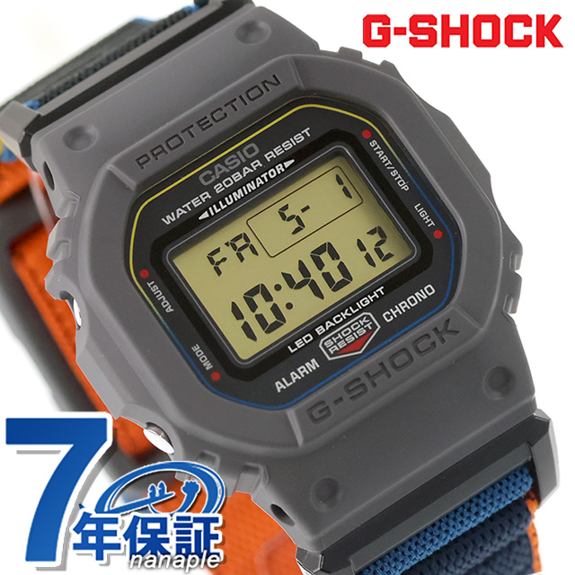 gショック ジーショック 5600 G-SHOCK NEW CLOTH BANDシリーズ クォーツ 電池式 DW-5600MNC-8A2 メンズ 腕時計 ブランド カシオ casio デジタル ベージュ オレンジ ネイビー おしゃれ 防水 プレゼント 男性 実用的