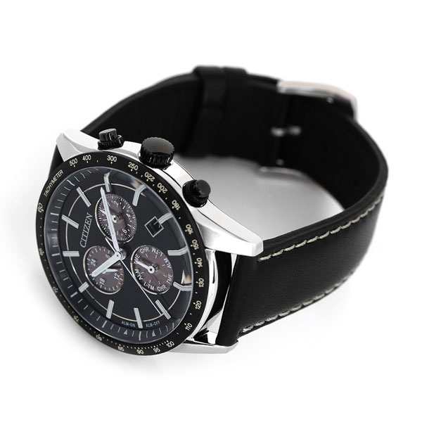 シチズン エコドライブ クロノグラフ 日本製 ソーラー メンズ 腕時計 BL5496-11E CITIZEN COLLECTION ブラック  革ベルト｜au PAY マーケット