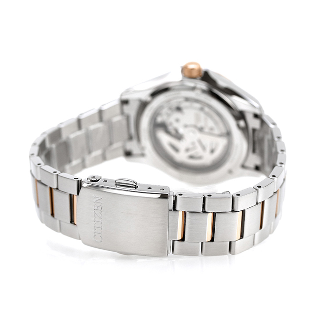 シチズン コレクション メカニカル 自動巻き 腕時計 メンズ オープンハート CITIZEN COLLECTION NP1014-77E アナログ ブラック ピンクゴールド 黒 日本製 ブランド おしゃれ 防水 プレゼント 男性 実用的_4