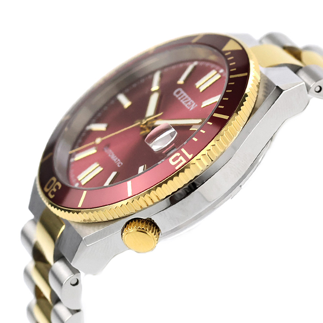 シチズン コレクション TSUYOSA 自動巻き 腕時計 ブランド メンズ CITIZEN COLLECTION NJ0234-58X アナログ レッド ゴールド 赤 おしゃれ 防水 プレゼント 男性 実用的_2
