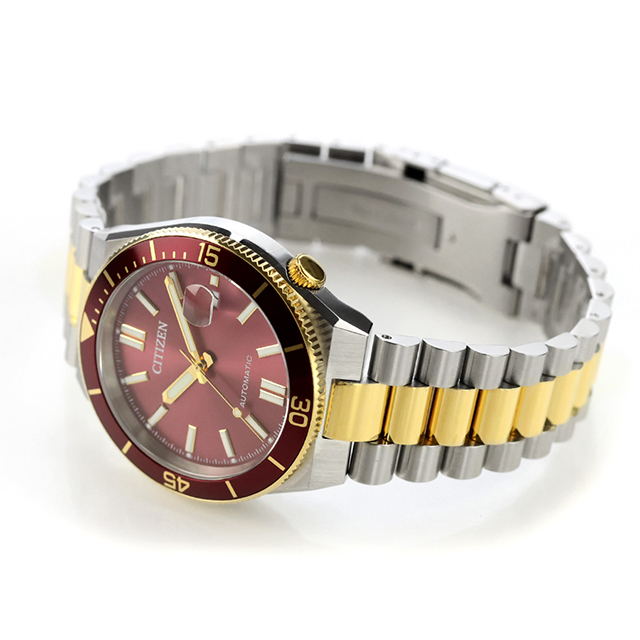シチズン コレクション TSUYOSA 自動巻き 腕時計 ブランド メンズ CITIZEN COLLECTION NJ0234-58X アナログ レッド ゴールド 赤 おしゃれ 防水 プレゼント 男性 実用的_3