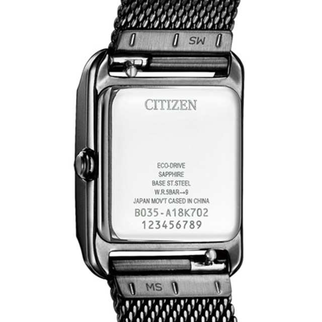 美品CITIZEN シチズン B035 スクエア ネイビー ソーラー - 時計