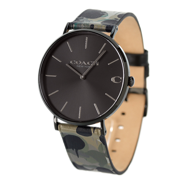 コーチ チャールズ 41mm クオーツ メンズ 腕時計 14602573 COACH ブラック カーキ_1