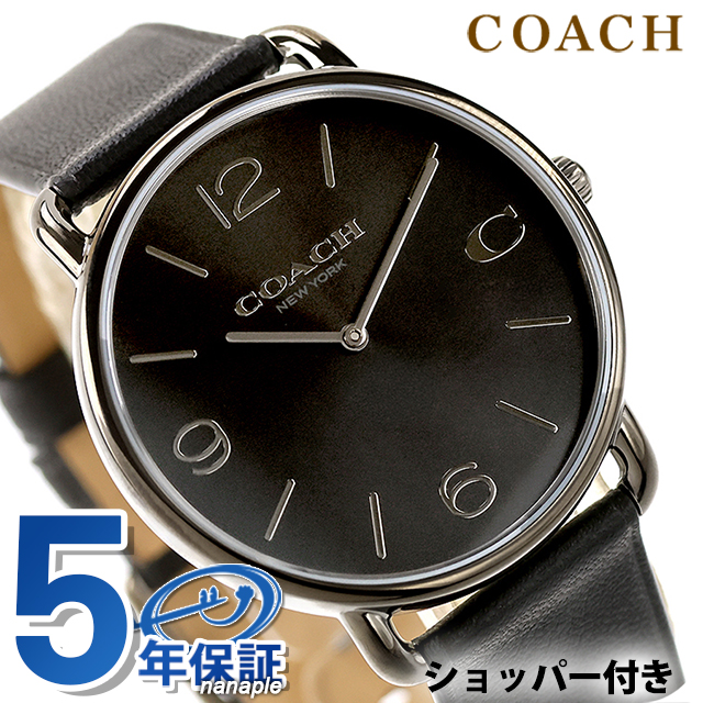 コーチ職 エリオット 石英 乾電池式 ウオッチ ブランド名 メンズ COACH 14602645 アナログ 黒いこと 黒 格好のいい 雨合羽 差し上げ物 成人男性 実用的