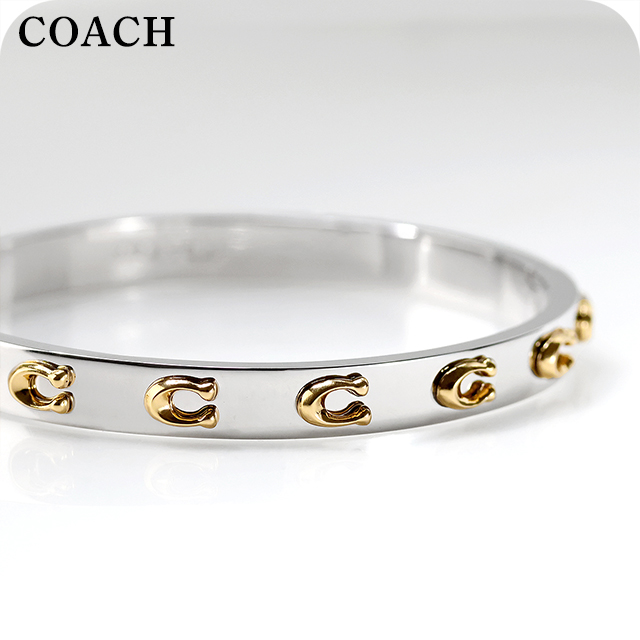 コーチ バングル レディース ブランド COACH ロゴ 335948TWO974 シルバー ゴールド アクセサリー