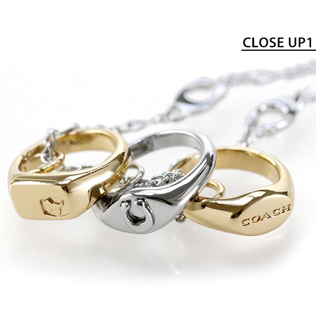 コーチ ネックレス レディース ブランド COACH ペンダント リング 3連 541356TWO975 シルバー ゴールド アクセサリー_2