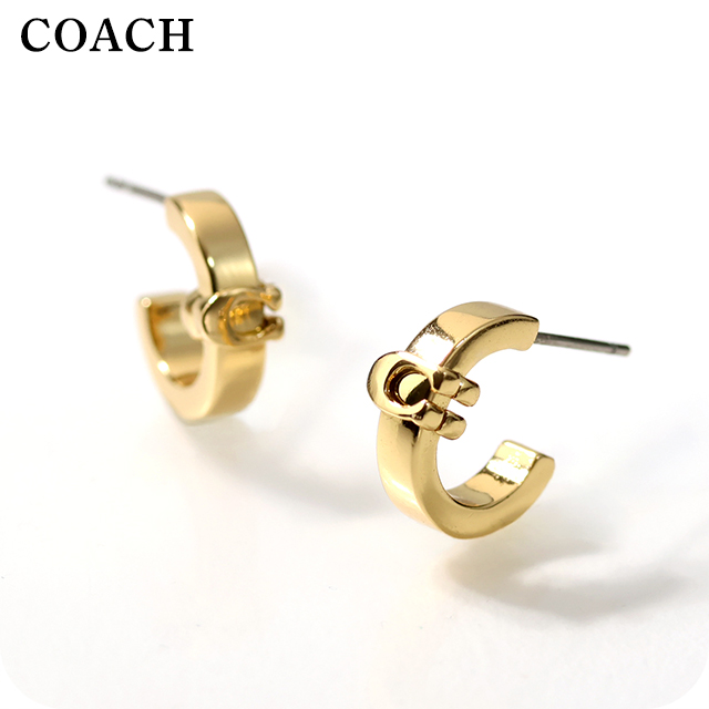 コーチ職 ピアス レディース ブランド名 COACH ロゴタイプ スタッド 両耳用 560724GLD710 ゴールド 付属品