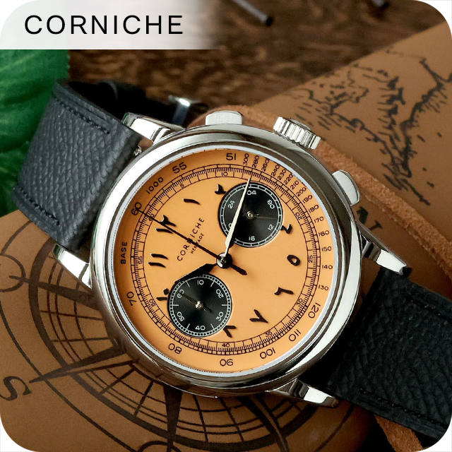 コーニッシュ ヘリテージ ミラージュ クォーツ 電池式 腕時計 ブランド メンズ 数量限定 クロノグラフ CORNICHE 105510 アナログ オレンジ ブラック 黒 おしゃれ 防水 プレゼント 男性 実用的