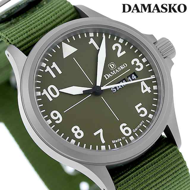 【5/23限定★先着1000円OFFクーポン】 ダマスコ ハンティング 自動巻き 腕時計 ブランド メンズ DAMASKO DH2.0 N アナログ オリーブグリの通販は