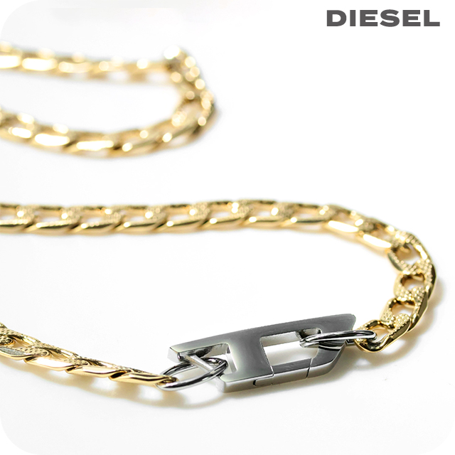 ディーゼル ネックレス メンズ レディース ブランド DIESEL チェーン ロゴ ゴールド アクセサリー