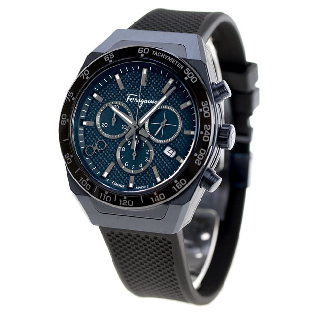 サルヴァトーレ フェラガモ SLX Chronograph クオーツ 腕時計 メンズ クロノグラフ Salvatore Ferragamo SFHR00220 アナログ ネイビー ブラック 黒 スイス製 高級 ブランド おしゃれ 防水 プレゼント 男性 実用的_1