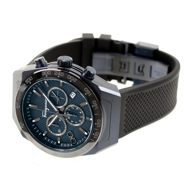 サルヴァトーレ フェラガモ SLX Chronograph クオーツ 腕時計 メンズ クロノグラフ Salvatore Ferragamo SFHR00220 アナログ ネイビー ブラック 黒 スイス製 高級 ブランド おしゃれ 防水 プレゼント 男性 実用的_3