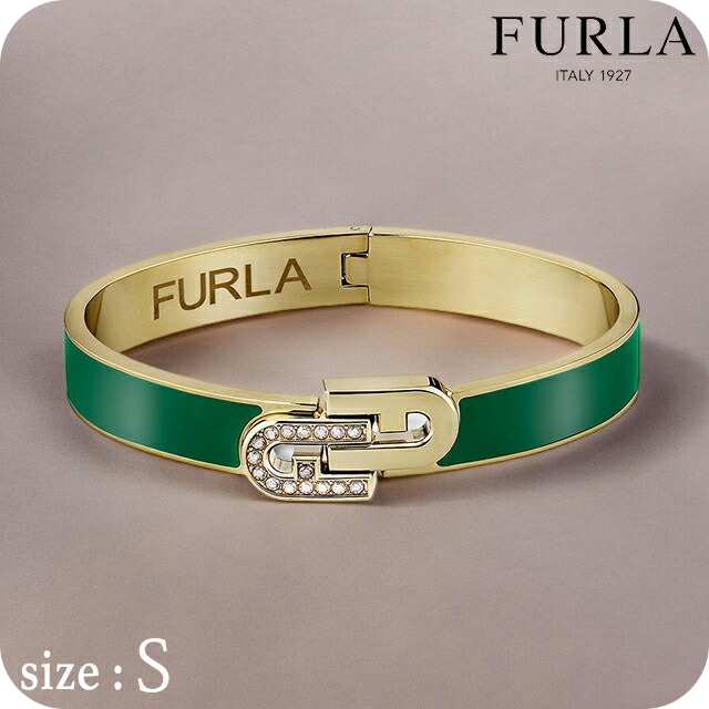 フルラ バングル レディース ブランド FURLA アーチ バングル ステンレススチール(イエローゴールドPVD) FJ0122BTS ゴールド グリーン アクセサリーの通販は 10,464円