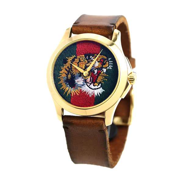 グッチ 時計 Gタイムレス ル マルシェ デ メルヴェイユ タイガー 40mm 虎 メンズ レディース 腕時計 YA126497 GUCCI ブラウン|au PAY マーケット