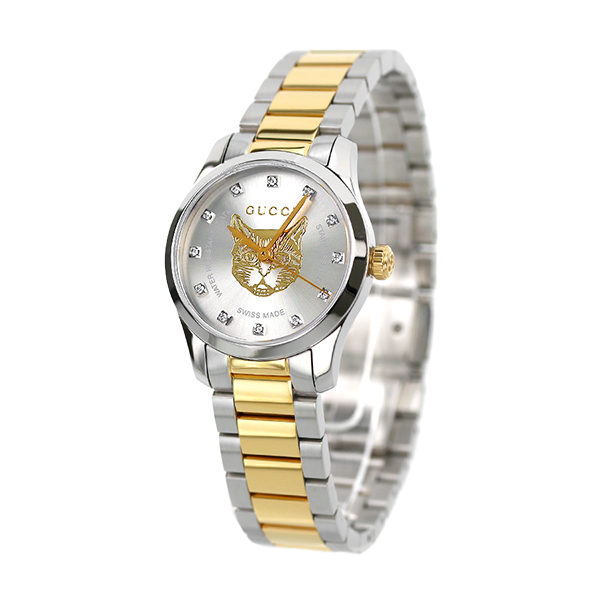 グッチ Gタイムレス 27mm スイス製 クオーツ レディース 腕時計 YA1265016 GUCCI シルバー×ゴールド_1