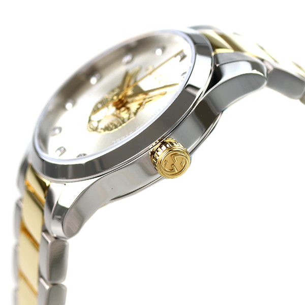 グッチ Gタイムレス 27mm スイス製 クオーツ レディース 腕時計 YA1265016 GUCCI シルバー×ゴールド_2
