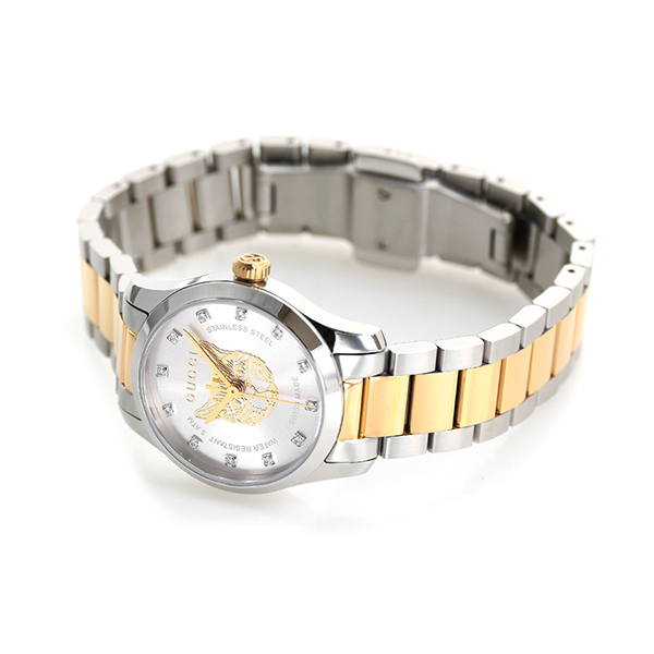 グッチ Gタイムレス 27mm スイス製 クオーツ レディース 腕時計 YA1265016 GUCCI シルバー×ゴールド_3