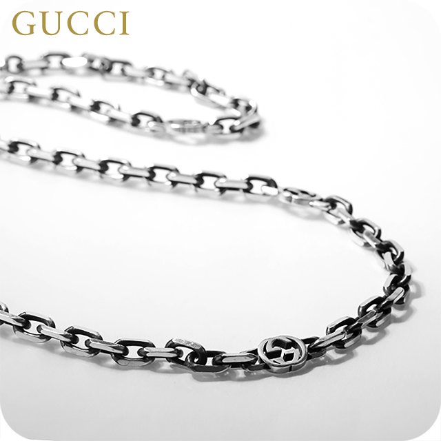 グッチ ネックレス チェーン メンズ レディース GUCCI インターロッキング ロゴ 616941 J8400 0811 シルバー アクセサリー ジュエリー ブランド 高級 おしゃれ プレゼント 実用的 ペア