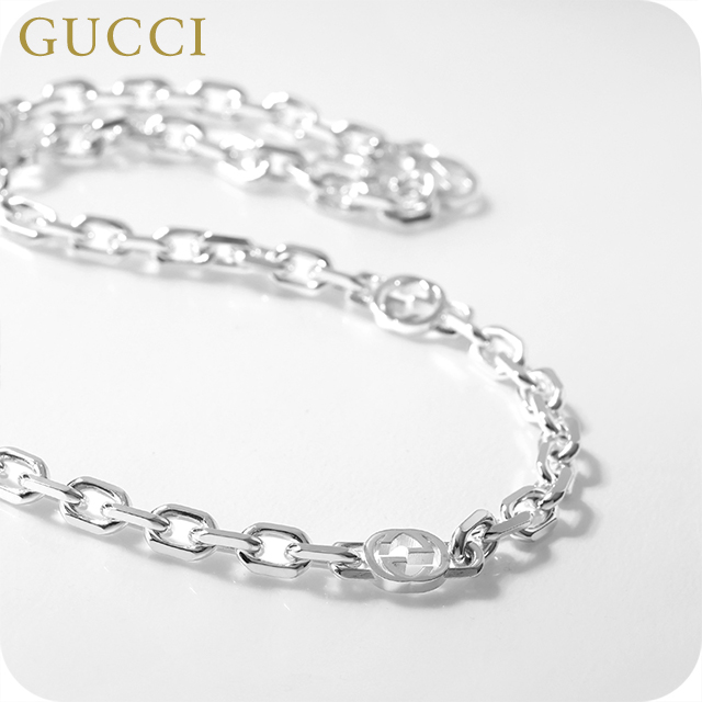 グッチ ネックレス チェーン メンズ レディース GUCCI インターロッキング ロゴ 759703 J8400 8106 シルバー アクセサリー ジュエリー ブランド 高級 おしゃれ プレゼント 実用的 ペア