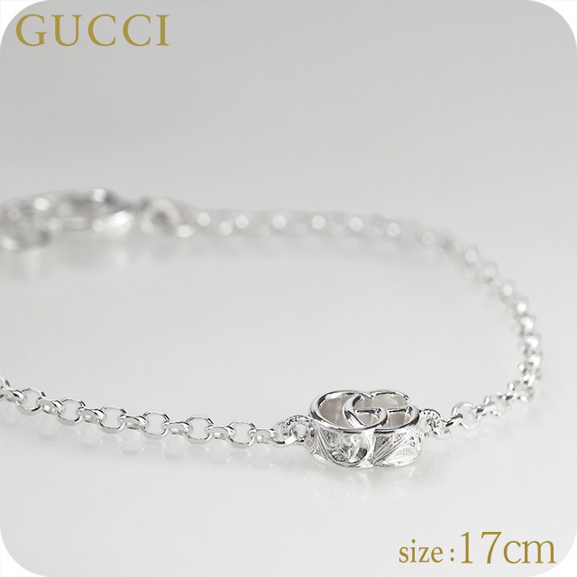 グッチ ブレスレット レディース ブランド GUCCI ダブルG 17 ロゴ 770756 J8400 8106 シルバー アクセサリー