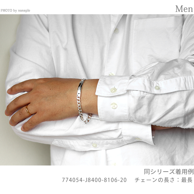 グッチ ブレスレット メンズ レディース ブランド GUCCI ダイアゴナル インターロッキングG スターリングシルバー 774054 J8400 8106 20cm シルバー アクセサリー_6