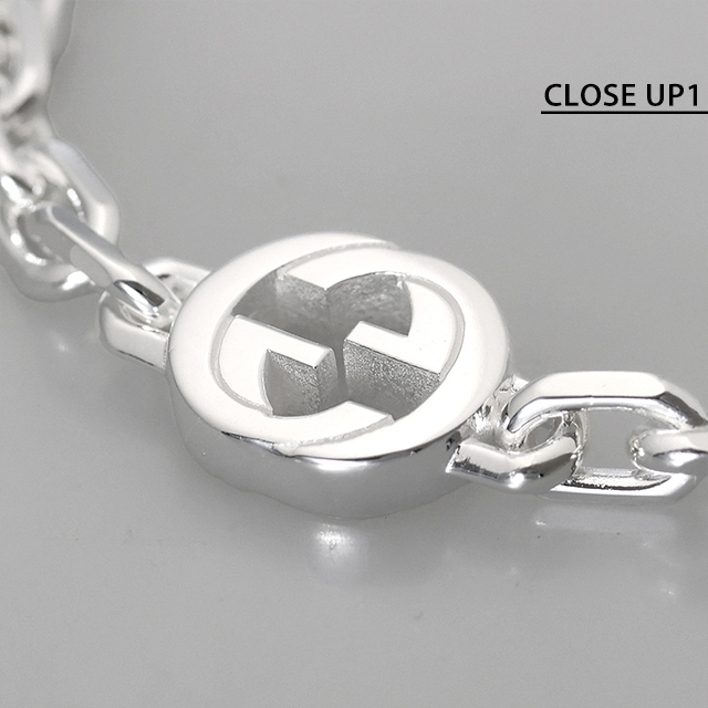 グッチ ブレスレット メンズ ブランド GUCCI インターロッキング チェーン 796351-J8400-8106-17 シルバー アクセサリー_2