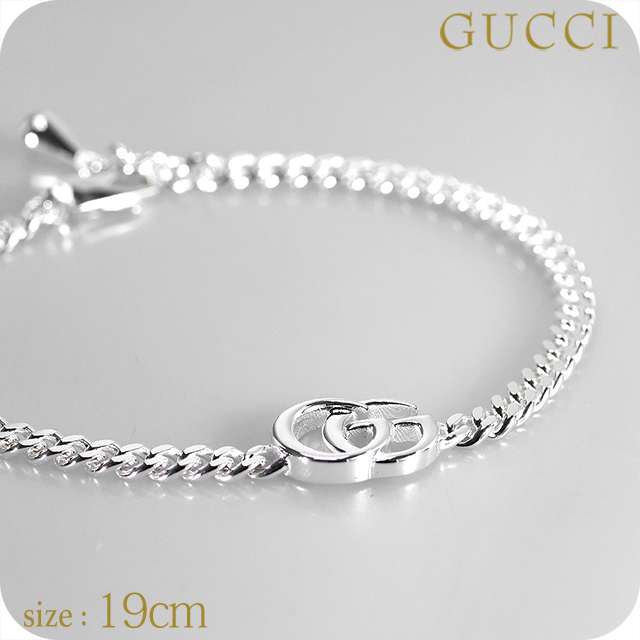 グッチ ブレスレット メンズ ブランド GUCCI ダブルG チェーン 814917-J8400-8106-19 シルバー アクセサリー