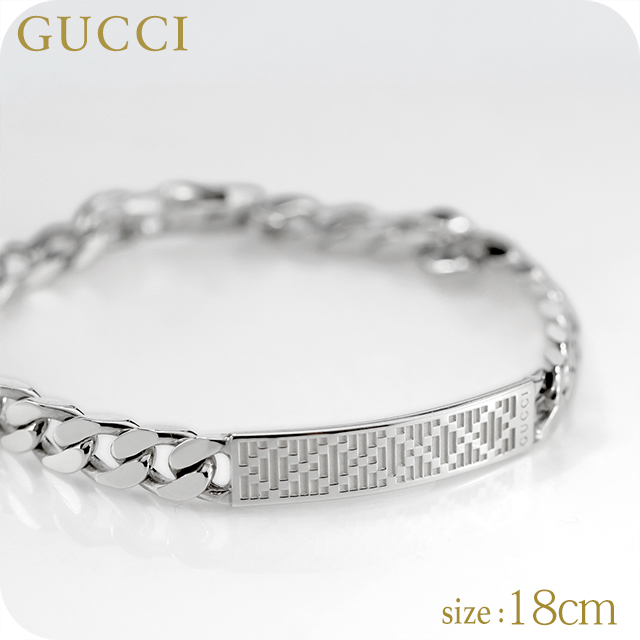 グッチ ブレスレット メンズ レディース GUCCI ディアマンテ 18 チェーン ロゴ 843602 J8400 0818 シルバー アクセサリー 腕輪 ジュエリー ブランド 高級 おしゃれ プレゼント 実用的 ペア 45,182円