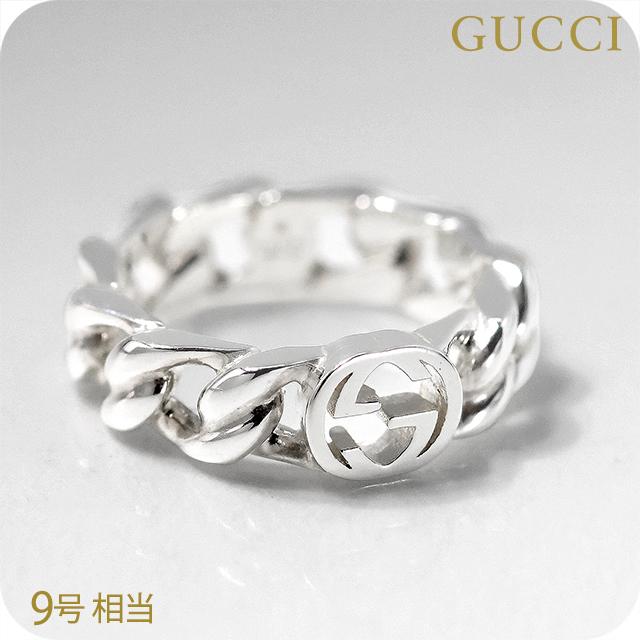 グッチ リング メンズ レディース ブランド GUCCI インターロッキング 9サイズ ロゴ 843972 J8400 0818 シルバー アクセサリー