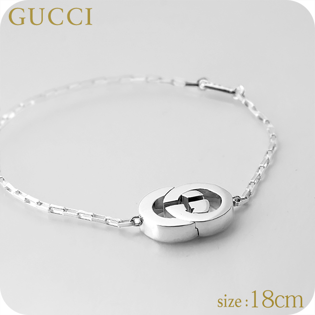 グッチ ブレスレット メンズ レディース ブランド GUCCI インターロッキング 853966 J8400 0818 シルバー アクセサリー