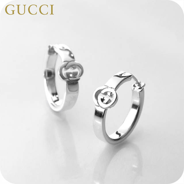 グッチ ピアス メンズ レディース GUCCI インターロッキング ロゴ フープ 両耳用 854204 J8400 0818 シルバー アクセサリー ジュエリー ブランド 高級 おしゃれ プレゼント 男性 実用的 かっこいい 31,824円