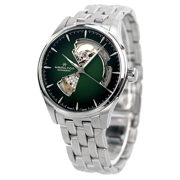 ハミルトン 腕時計 ジャズマスター オープンハート オート 40mm スイス製 自動巻き メンズ H32675160 HAMILTON グリーン_1