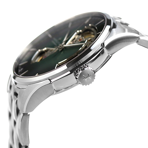 ハミルトン 腕時計 ジャズマスター オープンハート オート 40mm スイス製 自動巻き メンズ H32675160 HAMILTON グリーン_2