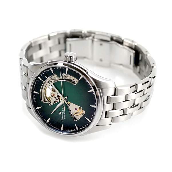 ハミルトン 腕時計 ジャズマスター オープンハート オート 40mm スイス製 自動巻き メンズ H32675160 HAMILTON グリーン_3