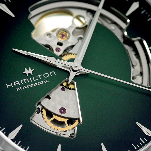 ハミルトン 腕時計 ジャズマスター オープンハート オート 40mm スイス製 自動巻き メンズ H32675160 HAMILTON グリーン_5