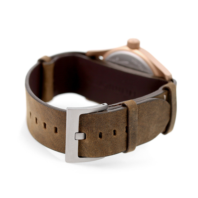 ハミルトン カーキ フィールド メカ ブロンズ 38mm 手巻き 腕時計 メンズ チタン 革ベルト HAMILTON H69459530 アナログ ブラック ブラウン 黒 スイス製 ブランド おしゃれ 防水 プレゼント 男性 実用的_4