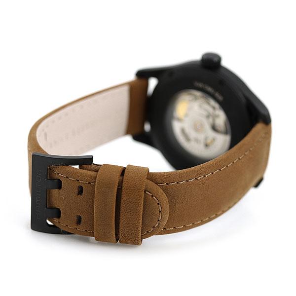 ハミルトン カーキ フィールド オート 42mm チタン 自動巻き メンズ 腕時計 H70665533 HAMILTON ブラック×ブラウン_4