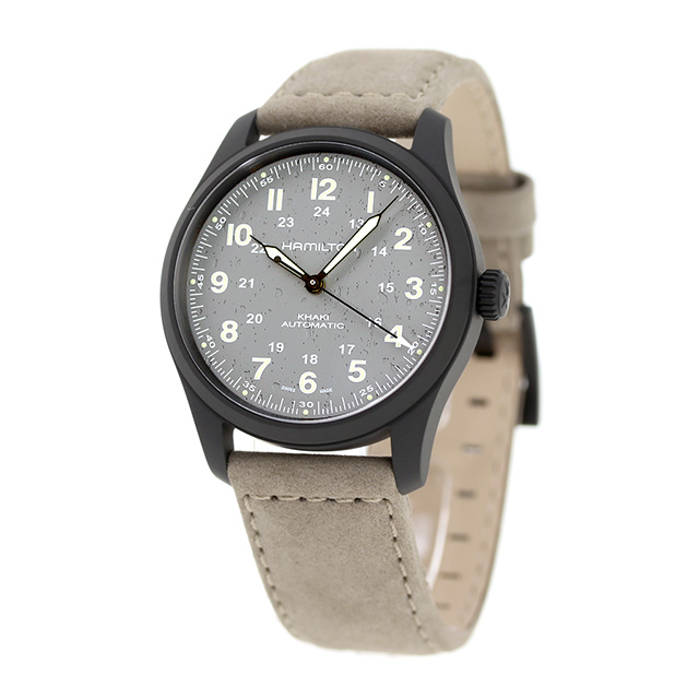 ハミルトン カーキ フィールド チタニウム オート 38mm 自動巻き 腕時計 ブランド メンズ チタン HAMILTON H70215880 アナログ グレー ライトグレー スイス製_1