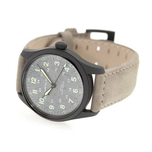 ハミルトン カーキ フィールド チタニウム オート 38mm 自動巻き 腕時計 ブランド メンズ チタン HAMILTON H70215880 アナログ グレー ライトグレー スイス製_3