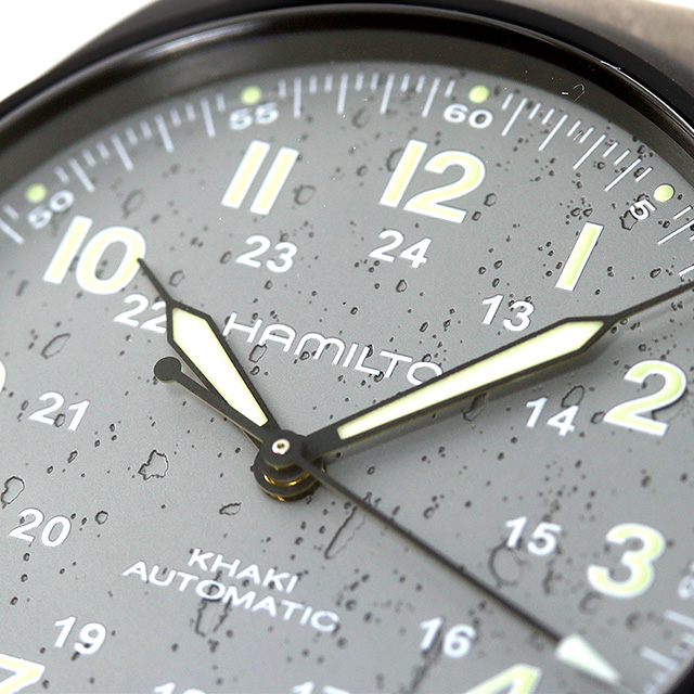 ハミルトン カーキ フィールド チタニウム オート 38mm 自動巻き 腕時計 ブランド メンズ チタン HAMILTON H70215880 アナログ グレー ライトグレー スイス製_5