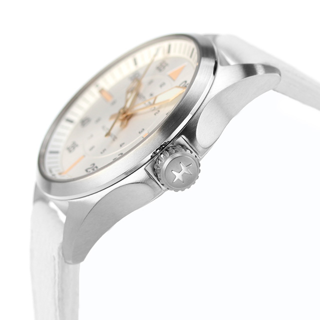 ハミルトン カーキ アビエーション カーキ パイロット オートマティック 36mm 自動巻き 腕時計 ブランド メンズ HAMILTON H76215850 アナログ シルバー ホワイト 白 スイス製_2