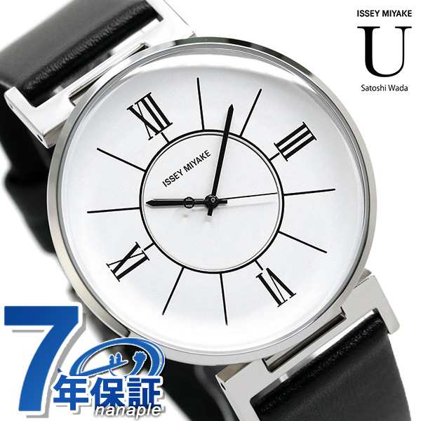イッセイミヤケ U ユー 和田智 日本製 メンズ 腕時計 NYAL001 ISSEY MIYAKE ホワイト×ブラック 革ベルト 時計 プレゼント  ギフト｜au PAY マーケット