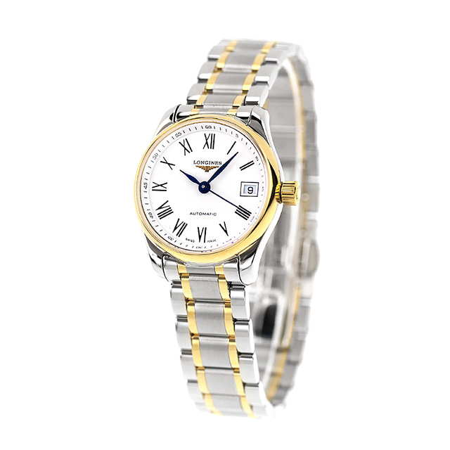 ロンジン マスターコレクション 自動巻き レディース L2.128.5.11.7 LONGINES 腕時計 ホワイト×ゴールド_1