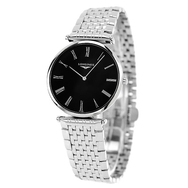 ロンジン グランクラシック クオーツ 腕時計 ブランド メンズ LONGINES L4.709.4.51.6 アナログ ブラック 黒 スイス製 おしゃれ 防水 プレゼント 男性 実用的_1