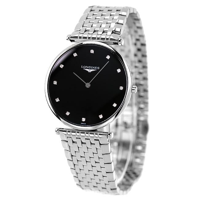 ロンジン グランクラシック クォーツ 電池式 腕時計 ブランド メンズ LONGINES L4.755.4.58.6 アナログ ブラック 黒 スイス製 おしゃれ 防水 プレゼント 男性 実用的_1