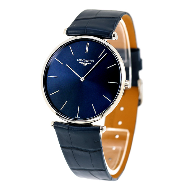 ロンジン グランクラシック クォーツ 電池式 腕時計 ブランド メンズ LONGINES L4.766.4.95.2 アナログ ブルー スイス製 おしゃれ 防水 プレゼント 男性 実用的_1