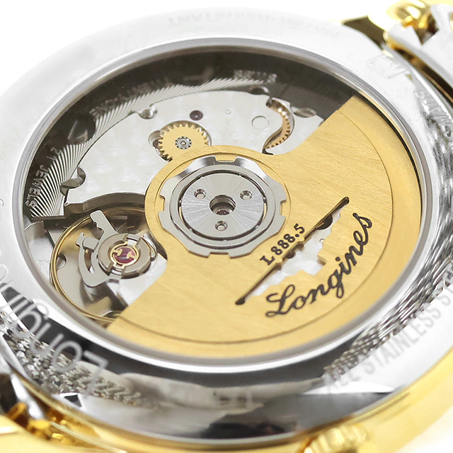 ロンジン リール 自動巻き 腕時計 ブランド メンズ LONGINES L4.860.2.12.7 アナログ ホワイト ゴールド シルバー 白 スイス製 おしゃれ 防水 プレゼント 男性 実用的_5