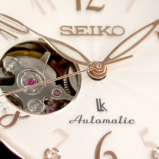 【クリアケース付】 セイコー ルキア メカニカルモデル 自動巻き 腕時計 レディース オープンハート SEIKO LUKIA SSVM060 アナログ ホワイトシェル シルバー ピンクゴールド 白 日本製 ブランド おしゃれ 防水 軽い 華奢 かわいい プレゼント 女性 実用的_5
